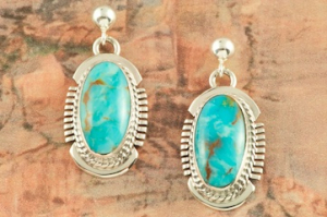Day 1 Deal - Genuine Turquoise Mountain Mine Sterling Silver Earrings
